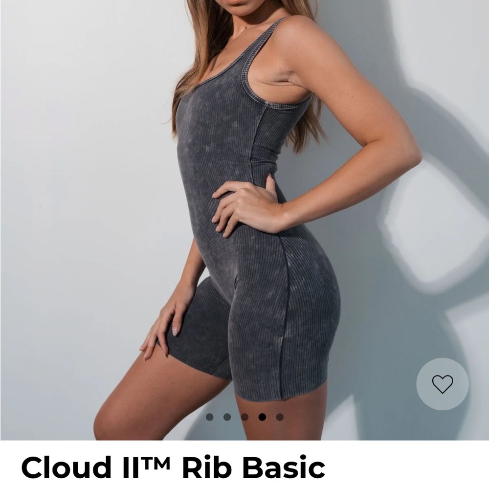 Balance Athletica Washed Charcoal Ribbed romper